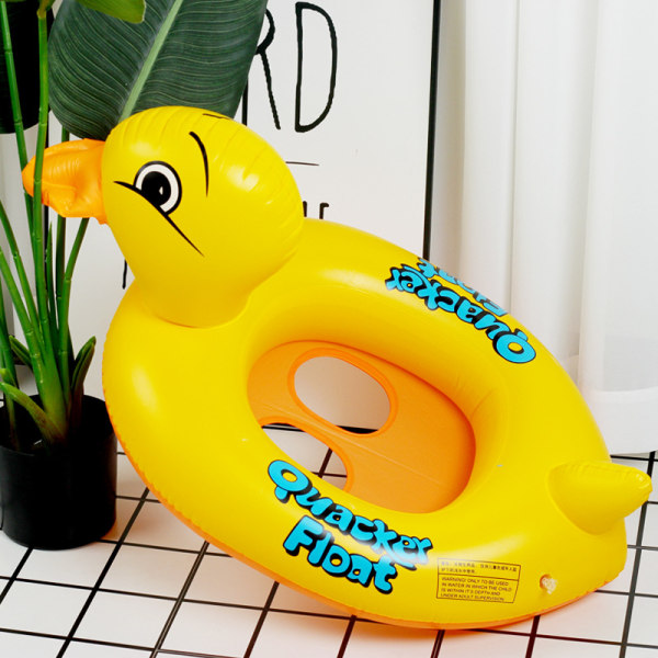 Baby Uppblåsbar Gul Anka Simring Cirkel Säte Pool Float Sommar Barn Boj Vatten Flotte Flytande Rolig Leksak Båt