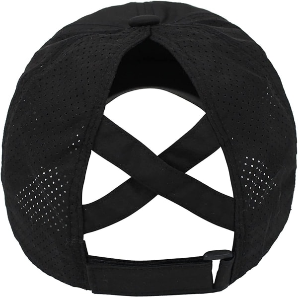 Dam Criss Cross Hästsvans Keps Justerbar Hög Mesh