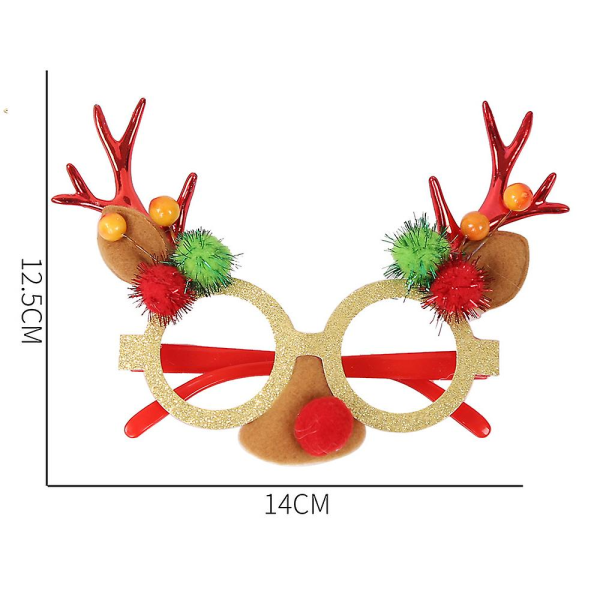 Christmas Elk Antlers Glasses Frame Reindeer Horn Glasses Frame Decoration For Xmas Party Props