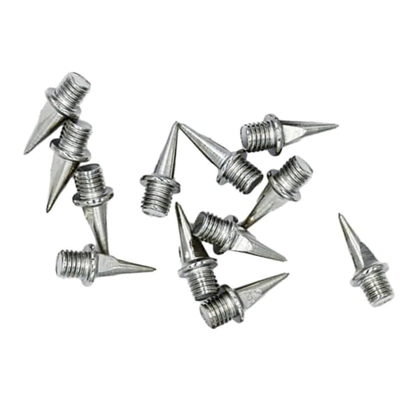 12 stk startblokk-pigger, banepigger i stål M4.8, løpeblokk-pigger for sprintere 11.2mm