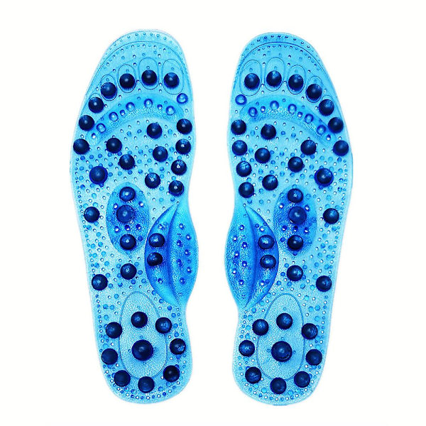 Fjärrinfraröd turmalin akupressur innersulor, magnetisk akupressur reflexologi innersula, fotmassage magnetiska innersulor (1 par) Blue S