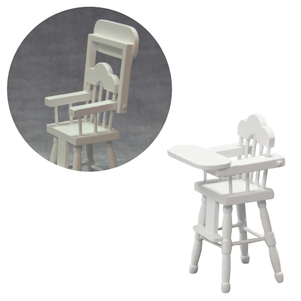 Høy stol Småbarn Mini Hus Ornament Småbarn Høystol Mugg Tre Høy Stol Figur Baby Mate Høystol Leke