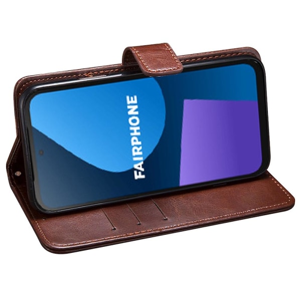 IDEWEI For Fairphone 5 Case Stand Lommebok Telefon Skinndeksel