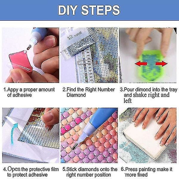 Diy Diamantmaleri 100% Fuld Runde Diamant Strass Uvillige Par Malet Paiting Ufærdig Gave