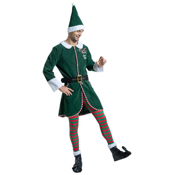 5 st Elf Kostym Herr Halloween Jul Cosplay Kostymer S