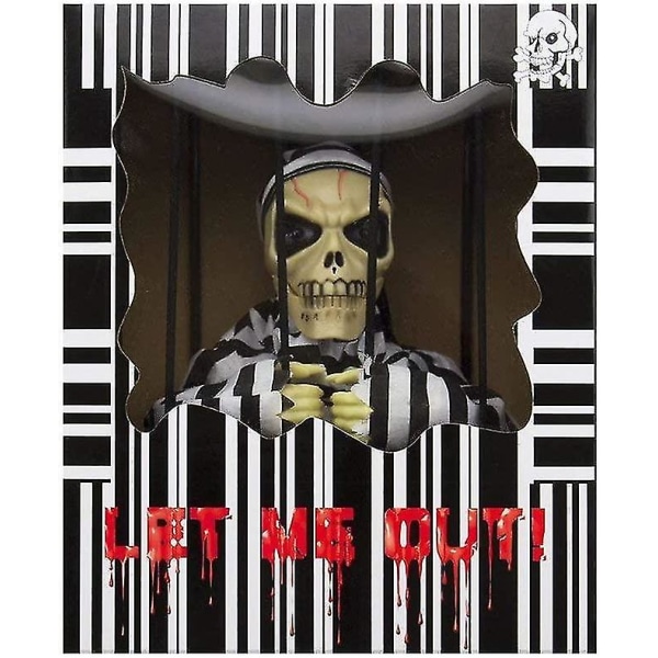 Halloween Haunted House Bevægelsessensor Lys op Talende skelet Fangebur Terror dekorationslegetøj