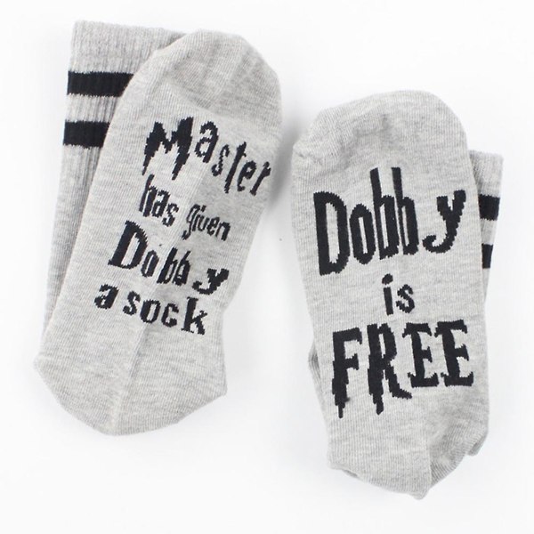 1 par morsomme unisex nyhet Master Has Given Dobby Sock Dobby Is Free Crew Socks Gave