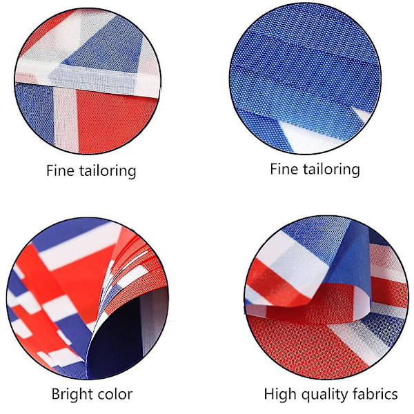 10m Union Jack Triangulär Vimpel 30st Brittiska Flaggor, Kung Charles Kröningsdekorationer, för Festdekoration