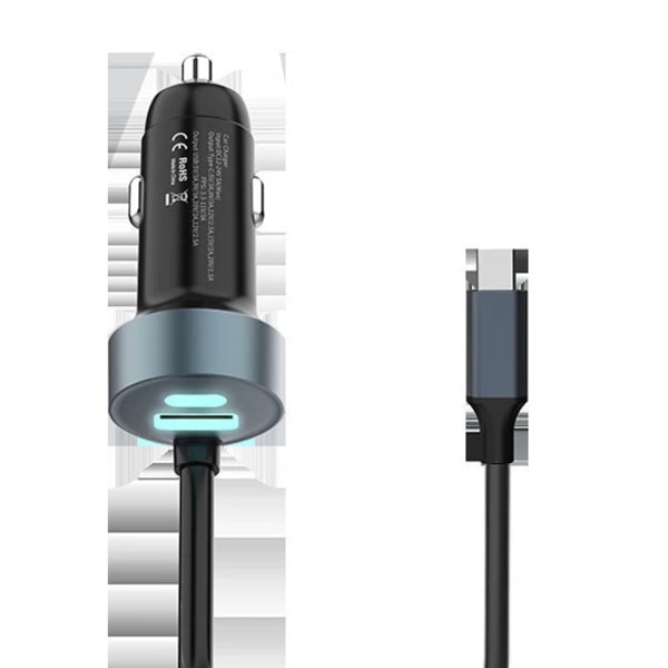 Billader USB C Hurtiglading for iPhone 16 med 1,5M 30W USB C Spiral Kabel Biltelefon Adapter PD&QC3.0 USB Lader 12V USB Uttak