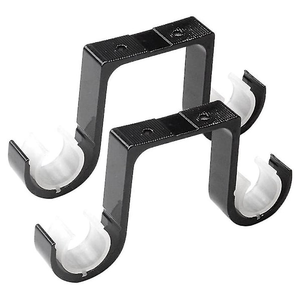 2 stk Dobbel Gardinstang Braketter Takmontering Støtter Aluminium Legering Svart