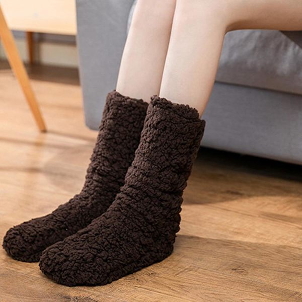 Pelsbenvarmere Over Knee High Fuzzy Sokker Plys Tøffel Strømper Høj Lang Pelsben Vinter Hjem Sove Sokker Til Kvinder Mænd Style 4