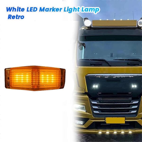 Front Grill Lys LED Markeringslampe til Man Lastbil Front Dobbelt Brænder Indikatorlys BlackYellow