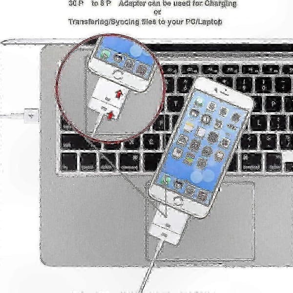 30-pin til Lightning-adapter for iPod - Datasynkronisering og ladekabel
