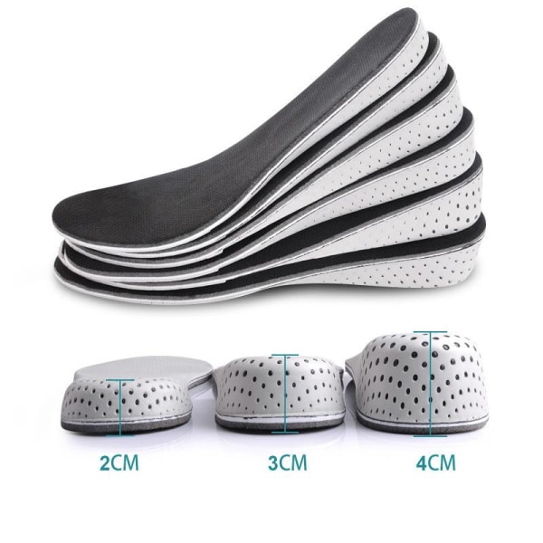 Mordely Shoe Inserts / Get Taller - Såler - 2cm, 3cm, Sort Black 4cm