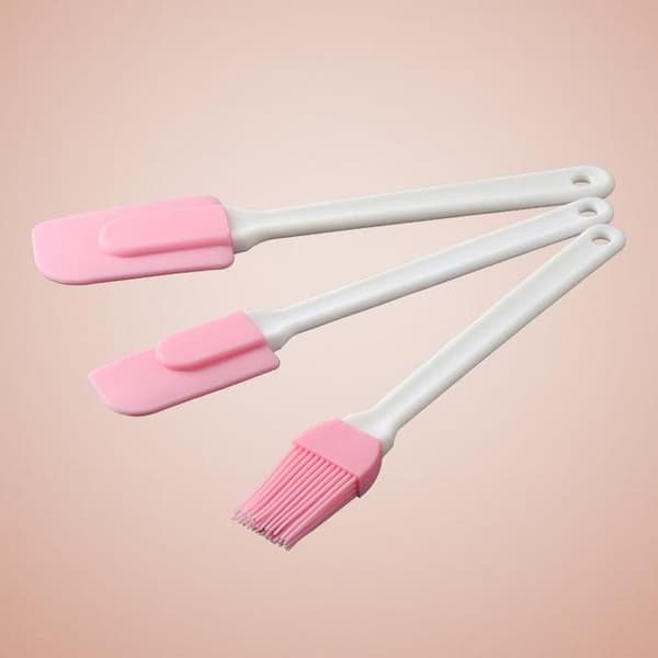 Spatula- ja sivellinsetti - 3 osaa pink