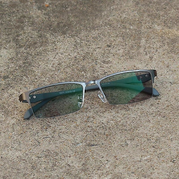 Fotokromatiske Gunmetal Progressive Multifokale Lesebriller Anti-blått Lys Forstørrelsesglass 3.50 strength