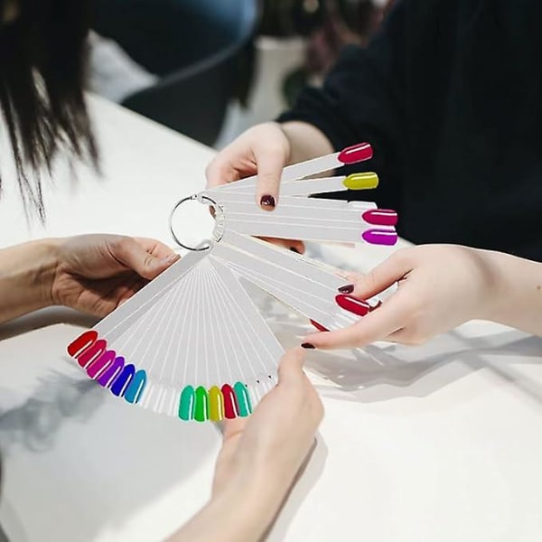 Mujixi 100 stk. Nail Color Chart, Display Stand False Nail Color Chart Display Nail Stick Extended Color Chart (gennemsigtig)