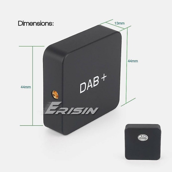 Erisin Dab+ Digital Radio Box med forsterket antenne for Android 7.1-10.0 bilstereo