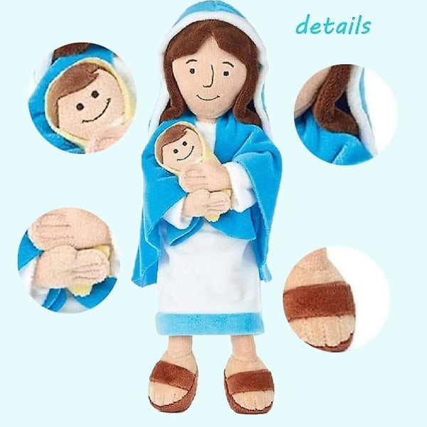 2 pakkaus 13 tuuman Jeesus ja äiti Maria pehmolelu Jeesus täytetty nukke Christian Religious Jesus Tänään Jeesus-nukke Pelastaja Pehmo Christian Classic Religious