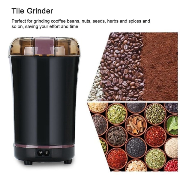 Mini bærbar elektrisk kaffebønnekvern kjøkkenverktøy urter salt pepper krydder nøtter korn knuser