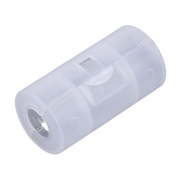 2x AA til C Størrelse Batteri Konverter Adapter til Etui Transparent white