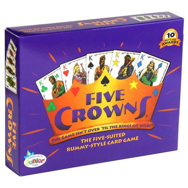 Five Crowns Card Game - Roligt familjespel för spel Nattliknande kortspel för åldrarna 8+ Five Crowns