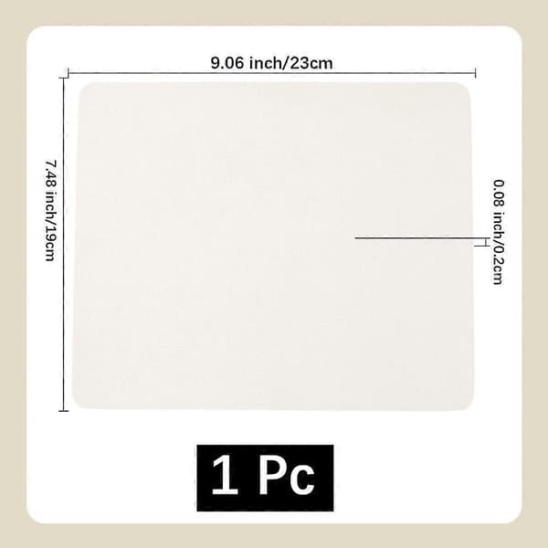 1 stk minimalistisk musematte hvit imitert skinn sklisikker base rektangulær musematte 190x230x2mm for hjemmekontor skole reise