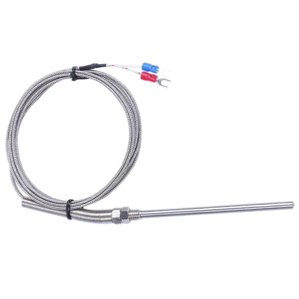 K Typ 0-800 Grader Celsius Termoelement Probsensorer 2M 6.5Ft Silver Tone