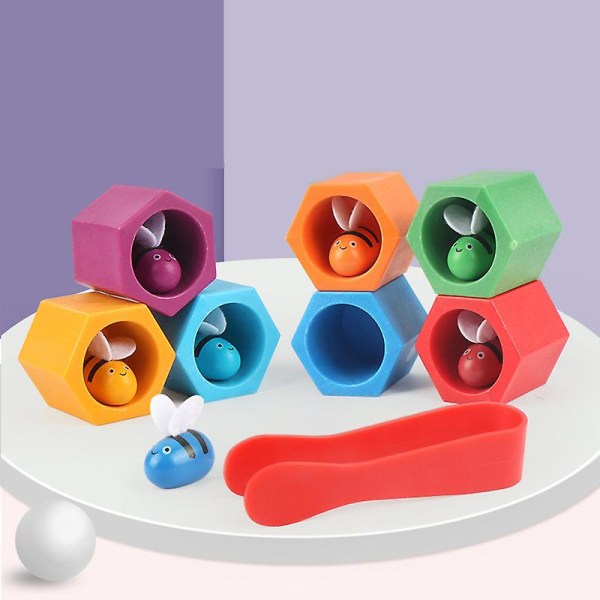 Nyt børnebi-legetøj Farveklassificering Træning Babys håndbevægelser Babylegetøj til børn Træpædagogisk legetøj