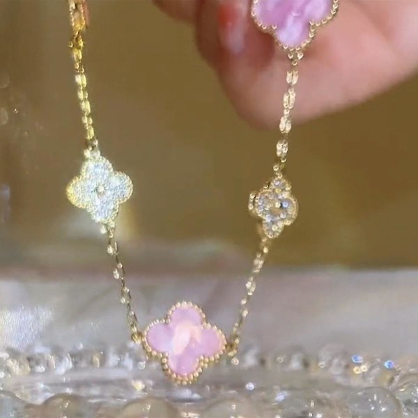Firkløver Armbånd til Kvinder Rustfrit Stål Lykke 4-Kløver Led Armbånd Håndled Dangle Smykker til Mor og Datter