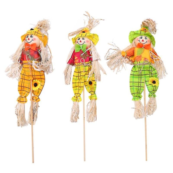 3 kpl Halloween-koristetta olkipukko baarijuhliin keinu koristeet luokkahuoneen koristelu olkinukke tarvikkeet (40cm, satunnainen tyyli, 3 kpl pakattu)