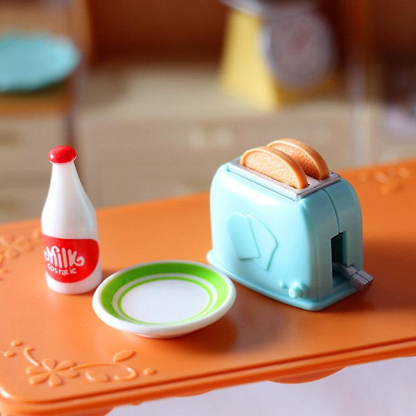 Miniatyr möbler leksak dockhus DIY dekoration tillbehör Mini brödmaskin