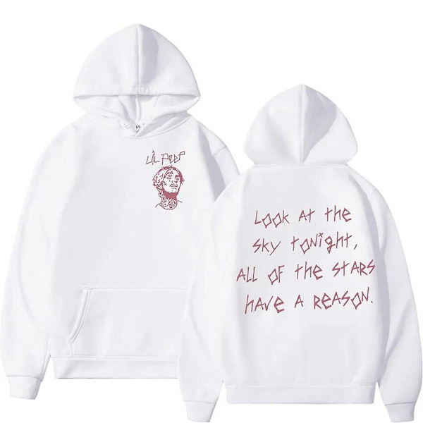 Rapper Lil Peep Tour Concert Hoodie Mænds Hip Hop Fashion Pullover Sweatshirt Unisex Casual Langærmet Hættetrøje Gotisk Streetwear Sort L