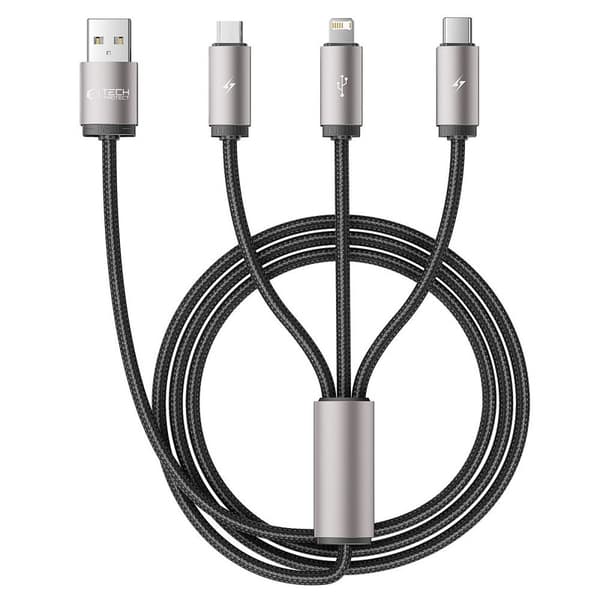 Tech-Protect 1 m 3.5A 3in1 USB-C/Lightning/Micro -kaapeli UltraBoost size 70