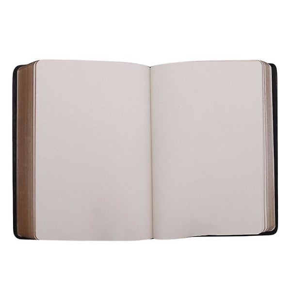Klassisk Vintage Anteckningsbok Journal Dagbok Skissbok Tjock Tom Sida Läderomslag