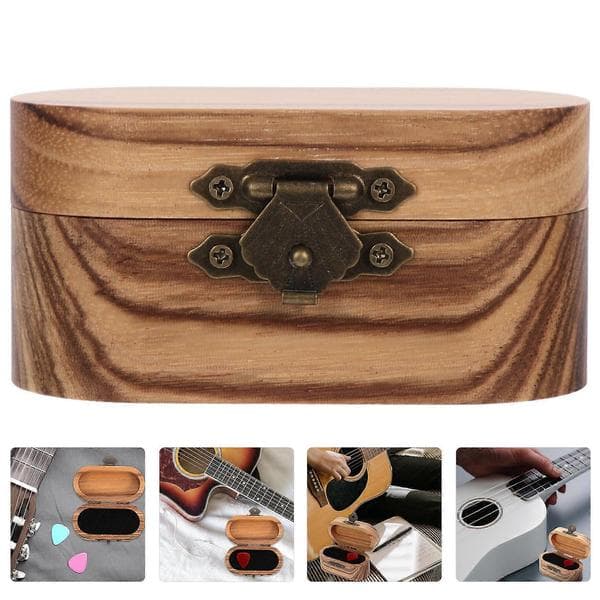 Gitarrplektrumhållare i retrodesign för förvaring av 4 gitarrplektrum