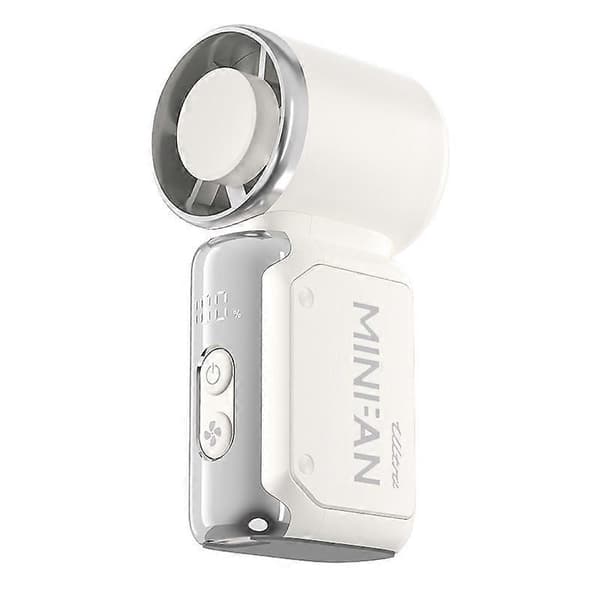 USB Genopladelig Bærbar Lommeventilator Med Digitalt Display Iskølefunktion white