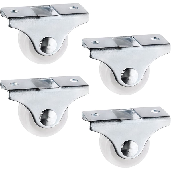 8 stk. faste hjul 25mm plast møbler udskiftning caster hjul orientering skuffe caster hjul 1 tomme skuffe hjul højde 28mm hvid pp plas