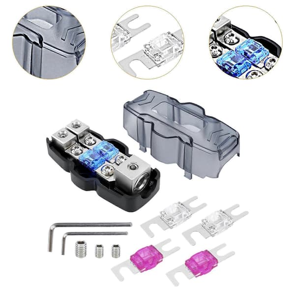 Säkrad distributionsblock Bilens säkringsbox Bärbar 60A 80A 100A Kompakt w Install Accessory