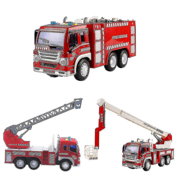 Brandbilsleksak,brandbilsleksak, tröghetsbilar, räddningsbil med ljus och ljud, pedagogisk leksak