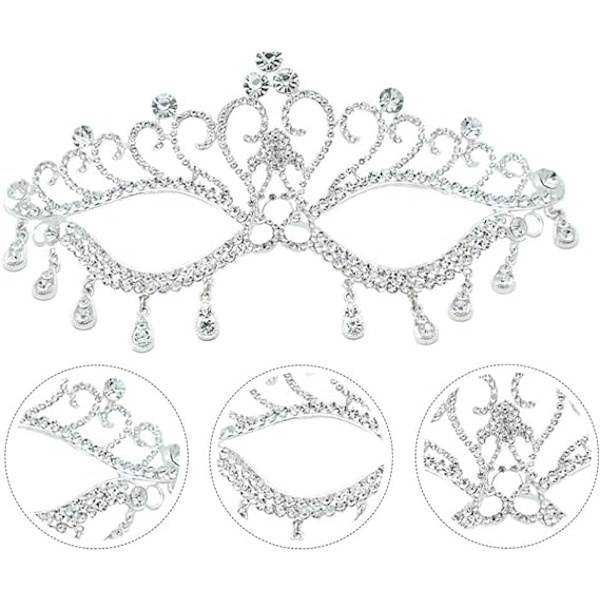 Masquerade-naamio, timanttikivillä koristeltu naamio, häänaamio, kristallitimanttikivillä koristeltu naamio, naamio silmille Halloween-juhliin, naamiaisiin, naamiaisasuihin