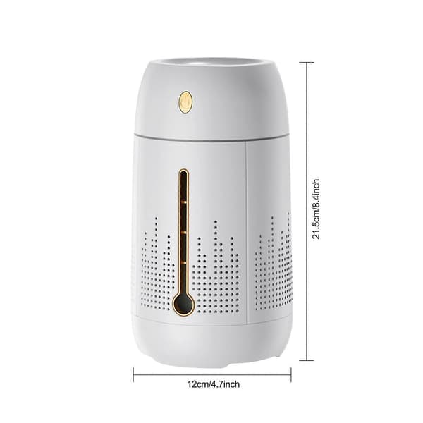 Luftfuktere 1.2l, tåkeluftfuktere, ultra stille luft (hvit)