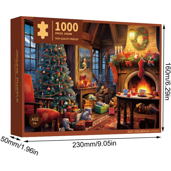 Adventspuslespill 1000 stk Julekalenderpuslespill Countdown Calendar Countdown Box Puslespill for voksne barn A