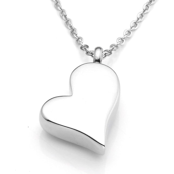 Stainless Steel Twist Heart Urn Pendant Necklace Cremation Jewellery Ashes