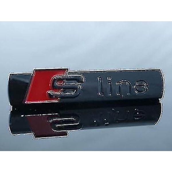 (svart) 4 st S Logo Line Emblem, 3d Logo Metallsticker, Bilskylt Emblem för A3 A4 A5 A6 A7 A