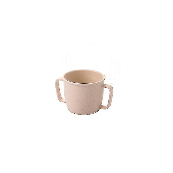 Tvåhandtagsmugg enfärgad drickskopp mjölk kaffekopp porslin för hemmet, lätt att använda (1 st, beige)
