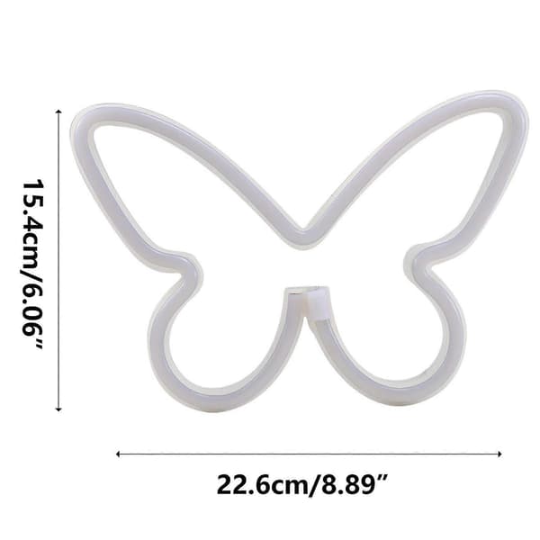LED neon sommerfugl lys farge Julepynt Multicolor