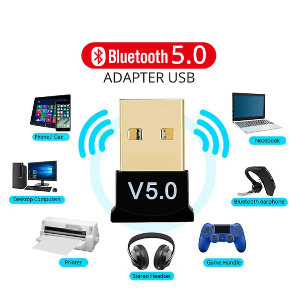 Bil USB Bluetooth 5.0 Adapter Transmitter Bluetooth Audio Receiver Trådløs USB Adapter Udvidelse Auto Elektronik Tilbehør| |