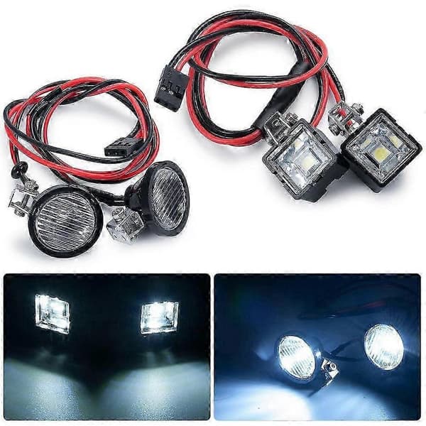 RC Bil LED Lys Frontlykter Spotlight for 1/10 RC Crawler, B