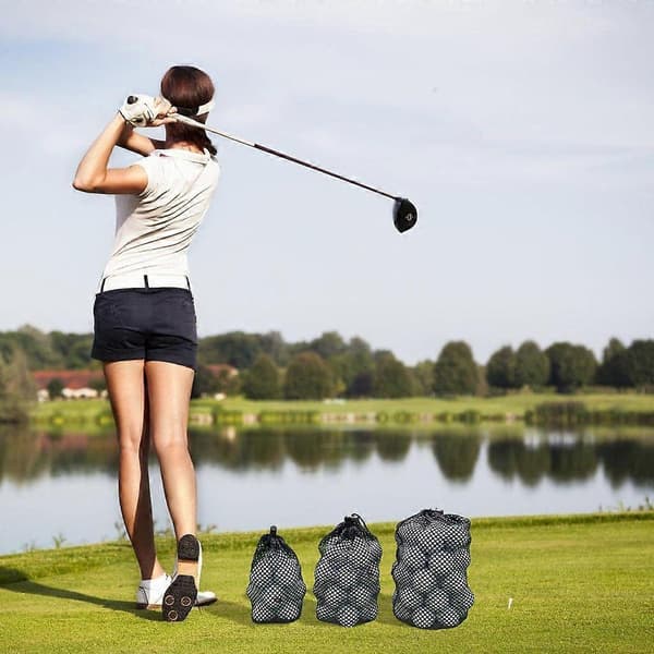 Golfboldtaske Sport Mesh Taske Mesh Snørepose Golfbold Opbevaringstaske Large